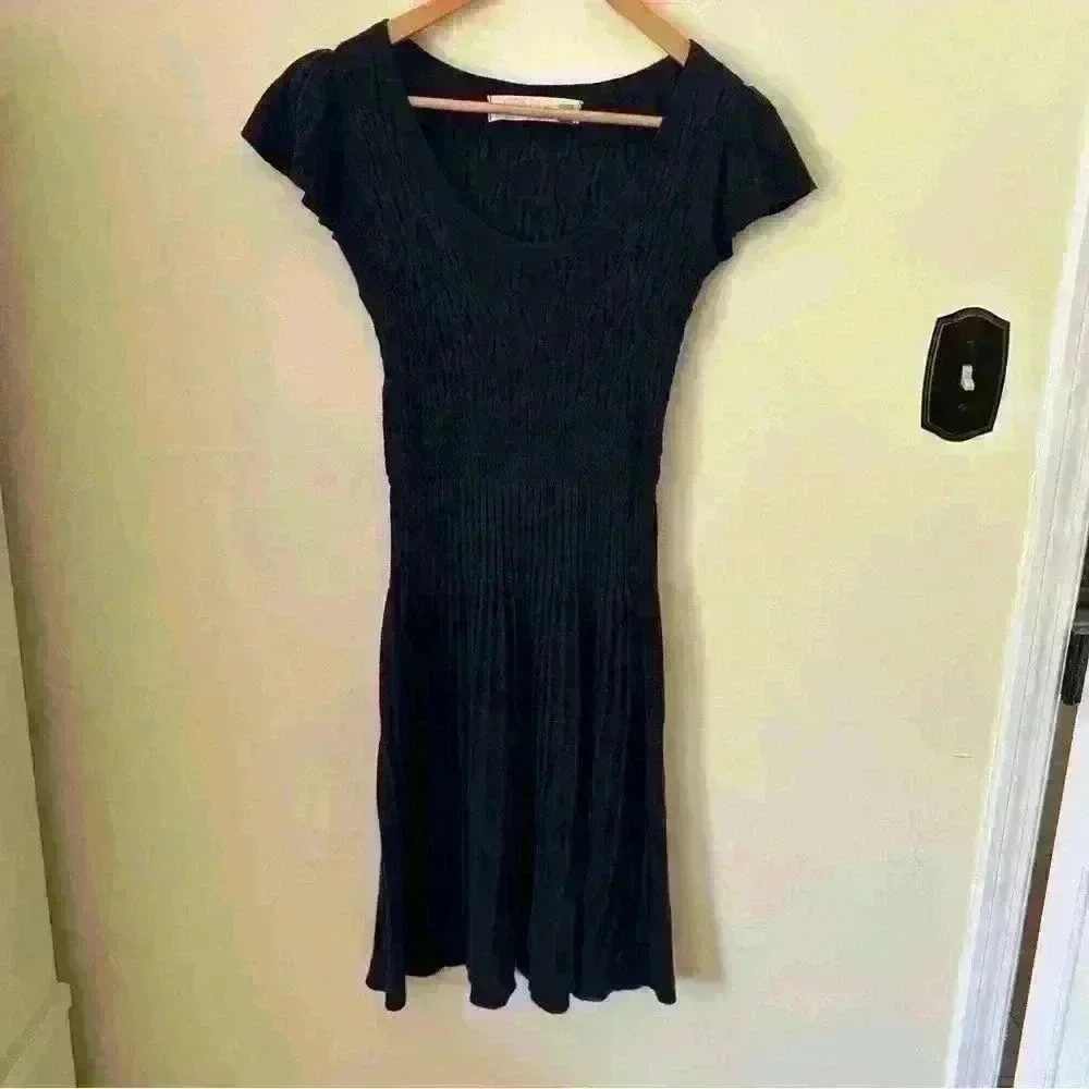 Anthropologie Sparrow Amarena Navy Sweater Dress Size XS redo listing photos
